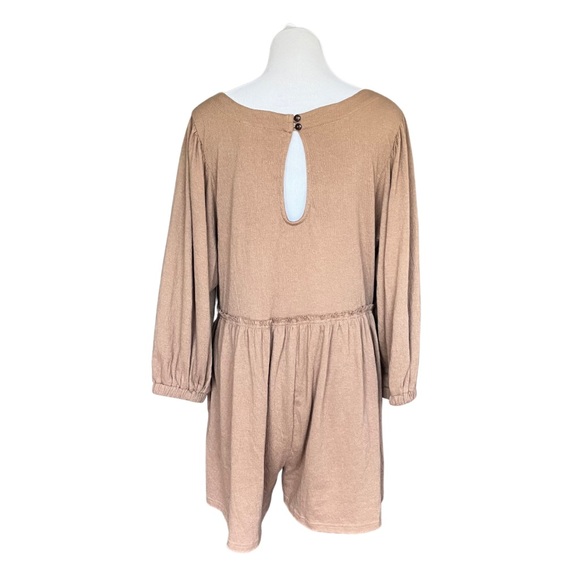 Aemi + Co Worth The Wait Kyle Romper Women’s Large Mocha Brown - Picture 3 of 7